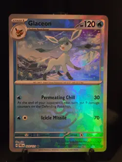 Pokemon Prismatic Evolutions Glaceon 025/131 Master Ball Pattern Holo NM/MT - Image 1