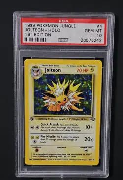 1999 POKEMON JUNGLE 1ST ED #4 JOLTEON-HOLO PSA 10 - Image 1