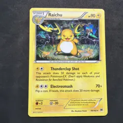 Pokemon TCG Raichu XY BREAKthrough 49/162 Cracked Ice Holo Rare EN Played - Image 1