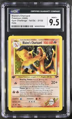 Pokemon 2000 Blaine's Charizard 2/132 Gym Challenge - 1st Edition Holo CGC 9.5 - Image 1
