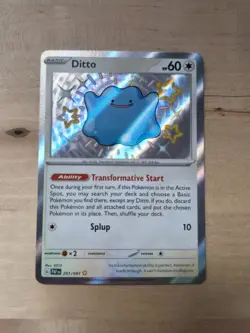 Pokemon TCG Ditto Shiny Rare Holo 201/091 SV Paldean Fates English 2024 - Image 1