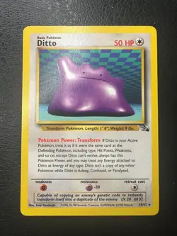 Ditto 18/62 Rare LP Pokemon Fossil Unlimited WOTC - Image 1