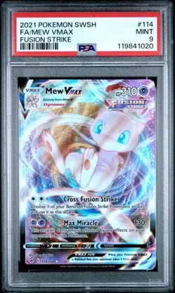 2021 Pokemon SWSH #114 FA/MEW VMAX Fusion Strike Secret PSA 9 A - Image 1