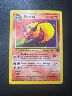 Flareon 19/64 Rare LP Jungle Unlimited Pokemon - Image 1