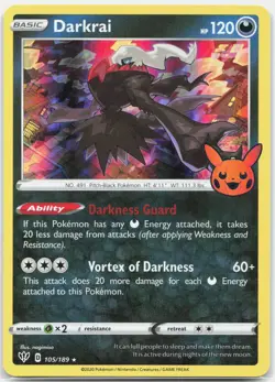 Darkrai 105/189 Holo Promo Trick or Trade BOOster Pokemon Near Mint - Image 1