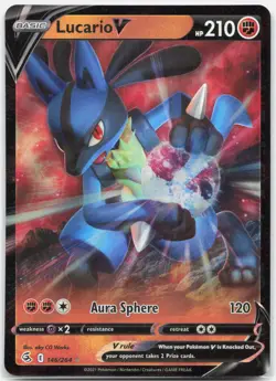 Lucario V 146/264 Holo V Rare Fusion Strike Pokemon Near Mint - Image 1