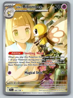 Pokemon TCG SV09: Journey Together Lillie's Ribombee 164/159 Illustration Rare - Image 1
