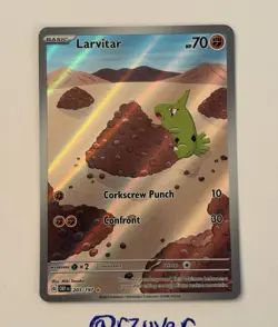 Pokemon TCG Larvitar Illustration Rare Full Art Holo SV03 203/197 EN 2023 - Image 1
