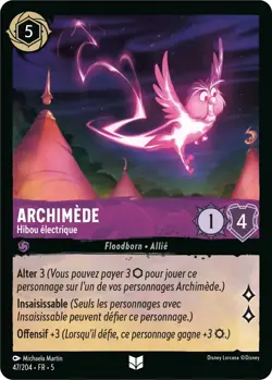 Disney Lorcana Chapitre 5 Archimede - Hibou electrique 047/204 Peu Commune FR - Image 1