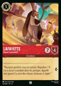 Carte Disney Lorcana Chapitre 8 Lafayette - Basset somnolent 132/204 Commune FR - Image 1
