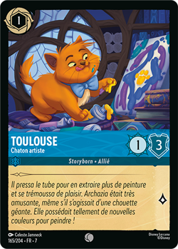 Carte Disney Lorcana Chapitre 7 Toulouse - Chaton artiste 165/204 Commune FR - Image 1
