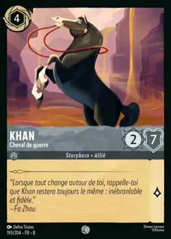 Carte Disney Lorcana Chapitre 8 Khan - Cheval de guerre 193/204 Commune FR - Image 1