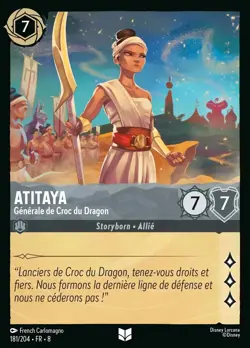 Carte Disney Lorcana Chapitre 8 Atitaya - Generale de Croc du Dragon 181/204 FR - Image 1