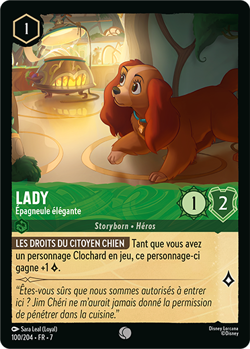 Carte Disney Lorcana Chapitre 7 Lady - Epagneule elegante 100/204 Commune FR - Image 1