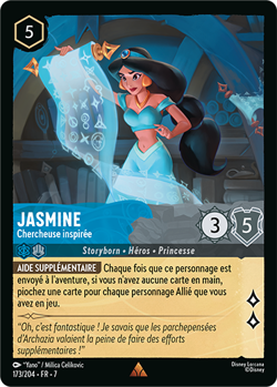 Carte Disney Lorcana Chapitre 7 Jasmine - Chercheuse inspiree 173/204 Rare FR - Image 1