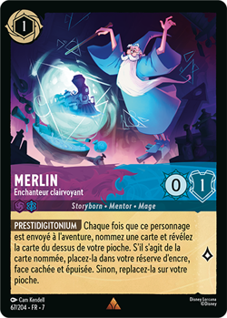 Carte Disney Lorcana Chapitre 7 Merlin - Enchanteur clairvoyant 067/204 Rare FR - Image 1