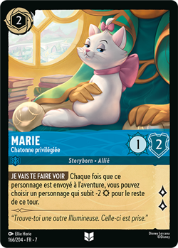 Carte Disney Lorcana Chapitre 7 Marie - Chatonne privilegiee 166/204 Peu Commune - Image 1