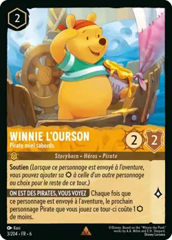 Carte Disney Lorcana Chapitre 6 Winnie l'ourson-Pirate miel sabords 003/204 Rare - Image 1