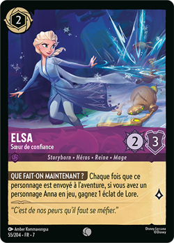 Carte Disney Lorcana Chapitre 7 Elsa - Sœur de confiance 055/204 Commune FR - Image 1