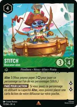Carte Disney Lorcana Chapitre 6 Stitch - Boucanier alien 072/204 Rare FR - Image 1