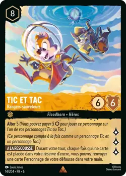 Carte Disney Lorcana Chapitre 6 Tic et Tac - Rangers-sauveteurs 014/204 Rare FR - Image 1