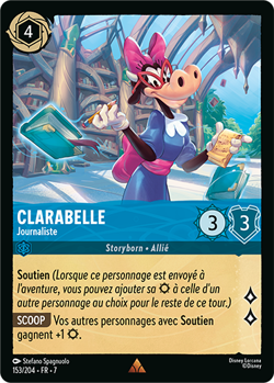 Carte Disney Lorcana Chapitre 7 Clarabelle - Journaliste 153/204 Rare Francais - Image 1