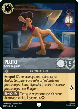 Carte Disney Lorcana Chapitre 6 Pluto - Chien de garde 186/204 Peu Commune FR - Image 1