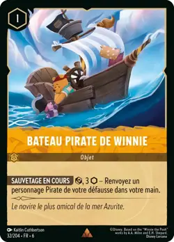 Carte Disney Lorcana Chapitre 6 Bateau pirate de Winnie 032/204 Rare FR - Image 1