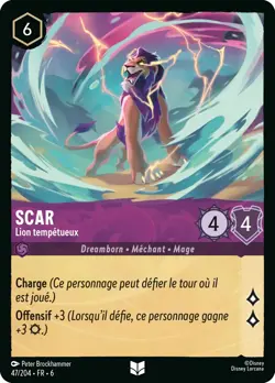 Carte Disney Lorcana Chapitre 6 Scar - Lion tempetueux 047/204 Peu Commune FR - Image 1