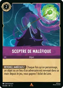 Carte Disney Lorcana Chapitre 6 Sceptre de Malefique 065/204 Rare FR - Image 1