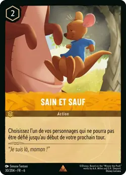 Carte Disney Lorcana Chapitre 6 Sain et sauf 030/204 Rare FR - Image 1