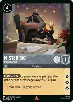 Carte Disney Lorcana Chapitre 6 Mister Big - Magnat avise 174/204 Rare FR - Image 1