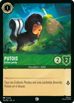 Carte Disney Lorcana Chapitre 6 Putois - Enfant perdu 076/204 Commune FR - Image 1