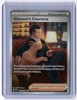 Giovanni's Charisma - 204/165 Special Illustration Rare Holo NM Pokemon - Image 1