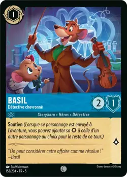 Carte Disney Lorcana Chapitre 5 Basil - Detective chevronne 153/204 Commune FR - Image 1