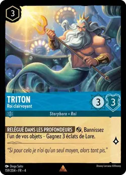 Carte Disney Lorcana Chapitre 4 Triton - Roi clairvoyant 159/204 Rare FR - Image 1