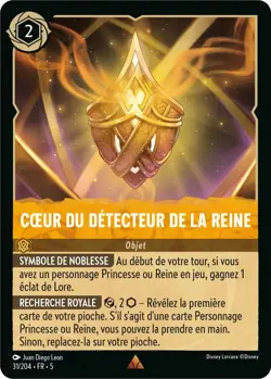 Carte Disney Lorcana Chapitre 5 Cœur du detecteur de la Reine 031/204 Rare FR - Image 1