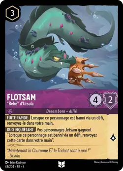 Carte Disney Lorcana Chapitre 4 Flotsam - "Bebe" d'Ursula 043/204 Peu Commune FR - Image 1