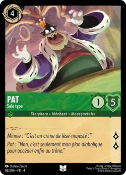 Carte Disney Lorcana Chapitre 4 Pat - Sale type 086/204 Peu Commune FR - Image 1
