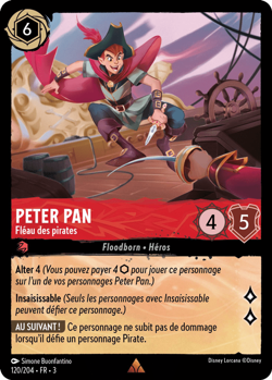 Carte Disney Lorcana Chapitre 3 Peter Pan - Fleau des pirates 120/204 Rare FR - Image 1