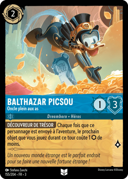 Carte Disney Lorcana Chapitre 3 Balthazar Picsou - Oncle plein aux as 155/204 FR - Image 1