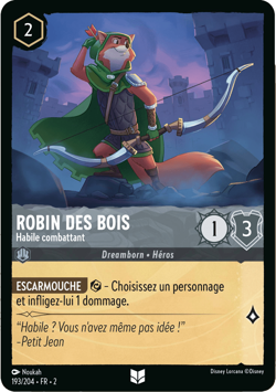 Carte Disney Lorcana Chapitre 2 Robin des Bois - Habile combattant 193/204 FR - Image 1