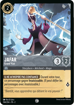 Carte Disney Lorcana Chapitre 2 Jafar - Grand Vizir 184/204 Commune FR - Image 1