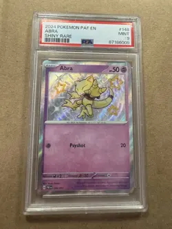 2024 POKEMON PAF EN-PALDEAN FATES SHINY RARE #148 ABRA PSA 9 - Image 1