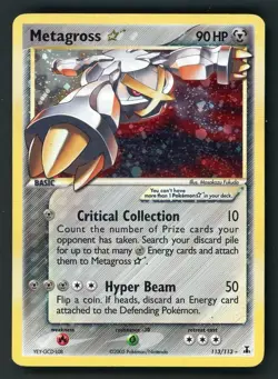 HP Metagross Gold Star EX Delta Species 113/113 Holo Pokemon Card B2 - Image 1