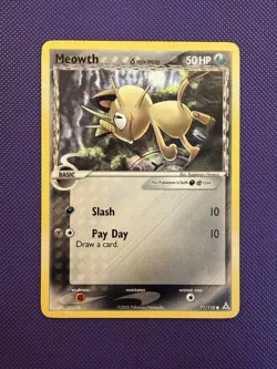 Meowth Delta Species 71/110 EX Holon Phantoms Common Pokemon Card LP - Image 1