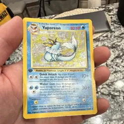 WotC Vaporeon Jungle 12/64 Holo Rare 80 HP English Pokemon TCG Card - Image 2
