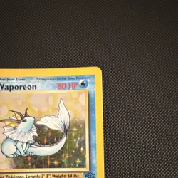 WotC Vaporeon Jungle 12/64 Holo Rare 80 HP English Pokemon TCG Card - Image 4
