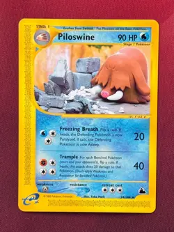 PILOSWINE 24/144 Skyridge E-Reader NON-HOLO rare Pokemon TCG card NM+ CLEAN! - Image 1