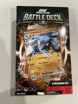 Pokemon Lucario ex Battle Deck Sealed 60 Card Deck Play Level 1 TCG 820650852282 - Image 1